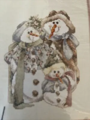 Janlynn Cross Stitch Kit Snowman Family Baby Makes Three 14 Count Keepsake • $16