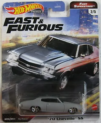 Hot Wheels 2021 Fast & Furious Fast Superstars '70 CHEVY CHEVELLE SS 2/5 Gray • $6.69