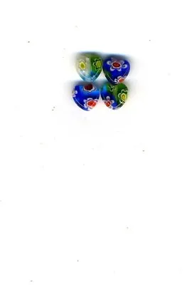 Tiny 6mm Millefiori Lampwork Hearts Beads • £2.23