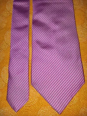 Charles TYRWhitt Men's Tie 100% Silk Italy Professional Pink/Gray Striped EUC • $18.99