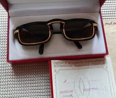 $1100 • Buy Cartier Vertigo 1991 Vintage Sunglasses Authentic /w Box & Paper TOP