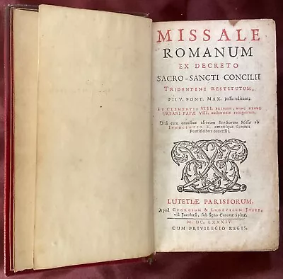 MISSALE ROMANUM Ex Decreto Sacro-Sancti Cconcilii 1684 Leather HB • $1696.24