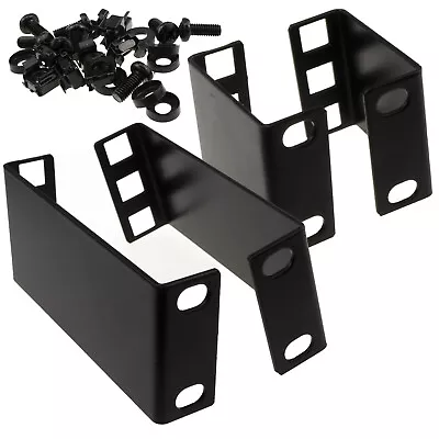 1U Rack Mount Data Cabinet Reccessing Bracket With Cage Nuts 50/100mm Deep • £9.96