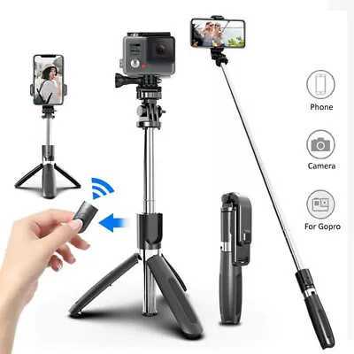 Wireless Bluetooth Selfie Stick Gimbal Stabilizer Tripod Monopod For Gopro Phone • $22.99