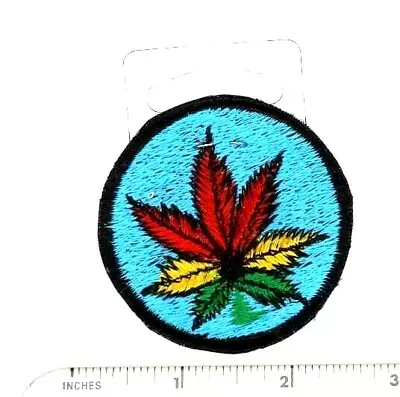 Hand Embroidered Rasta Hippie Peace Sign Mini Patch Fair Trade Nepal 2  Round • $4.50