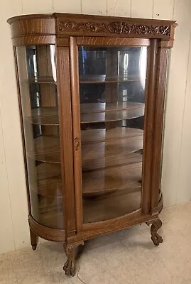 Antique Oak Claw Foot China Cabinet • $1495