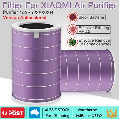 For Xiaomi Mi Antibacterial Air Purifier Filter Replacement Version 3H Pro PM2.5 • $29.99