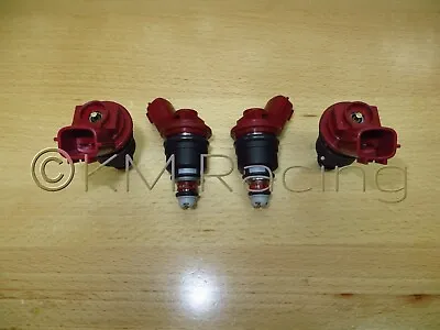 $185 • Buy 4x New SR20DET Red Side Feed 740cc Fuel Injectors For NISMO Nissan 16600-RR544