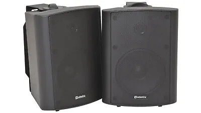 2x QTX Sound Black Wall Mountable Hi-Fi Surround Sound Home Audio Speakers 100W • £79.99