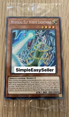 🔥 Yugioh LDS3-EN135 Mystical Elf White Lightning SECRET RARE 1ST EDITION • $5.99