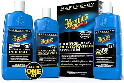 Meguiar's Marine/RV Fiberglass Restoration SystemBoat Repair Kit Polish&Wax Set • $50.14