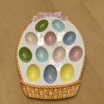 Vintage Enesco Egg Plate Deviled Egg Easter • $11.88