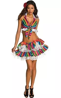 Sexy Mexy Mexican Spanish Serape Adult Womens Fancy Dress Costume • $62.99