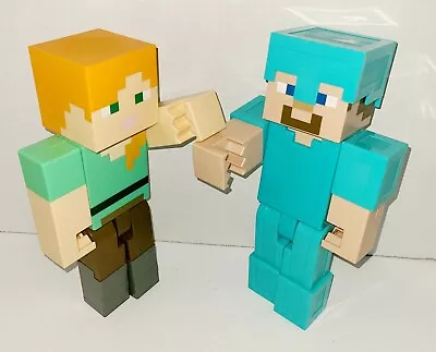 Minecraft 8.5 Inch Alex And Diamond Armor Steve Figures • $12.99