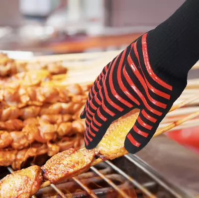 BBQ Glove Heat Proof Resistant Oven Kitchen Cooking Silicone Mitt  • $21.80