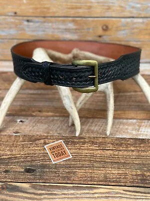 Milt Sparks Idaho City Black Basket Leather Tapered Gun Belt 35  39  #2 • $299