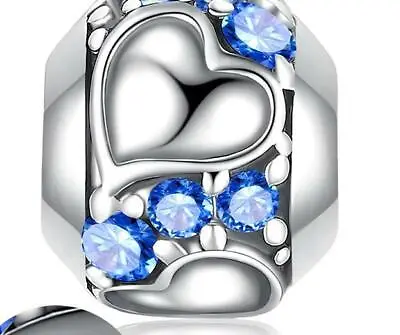 $23.35 • Buy BLUE HEART BEAD S925 Sterling Silver Charm By Charm Heaven NEW 
