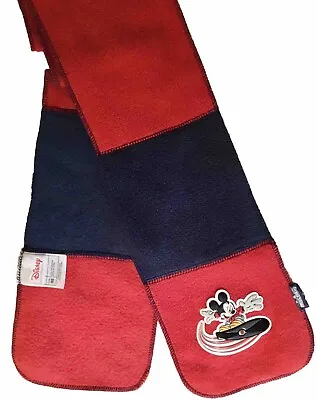 💥DISNEY STORE Appliqué Mickey Mouse~Red/Navy Fleece Scarf • $11