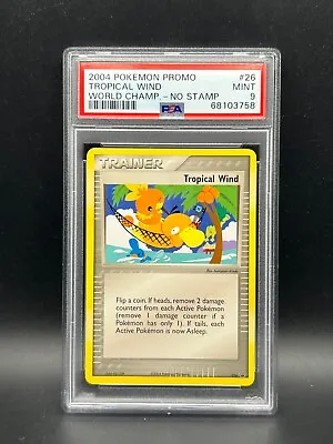 Pokemon PSA 9 MINT Tropical Wind 026 World Championships Promo No Stamp S#3758 • $114.95