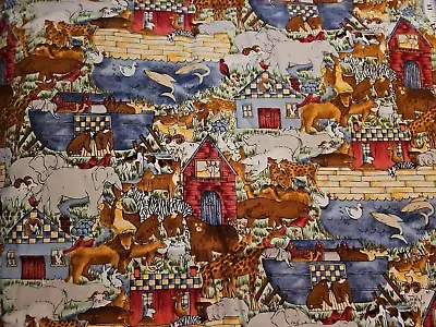 1 Yard Vintage Noah's Ark Hi-Fashion Fabrics Cotton • $10.99