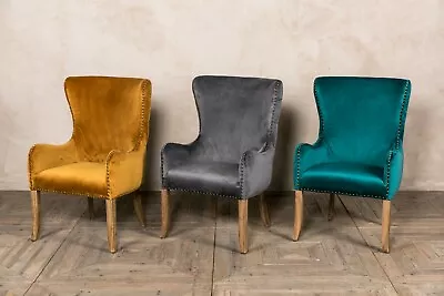 £365 • Buy Velvet Carver Chairs French Style Button Back Chairs In Three Colours