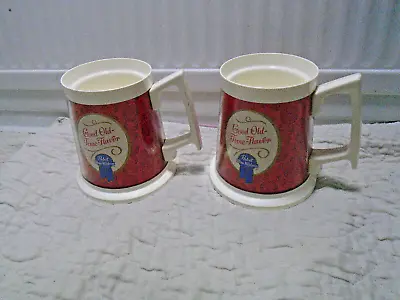 Vintage Pabst Blue Ribbon Beer Plastic Mug Cup Thermo Serv Barware Advertising  • $7.99