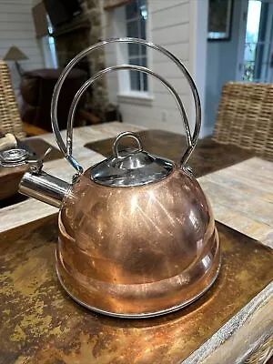 Palm Restaurant/IL Mulino Copper/Stainless Steel Tea Kettle- 2 Quart- Modern • $29.99