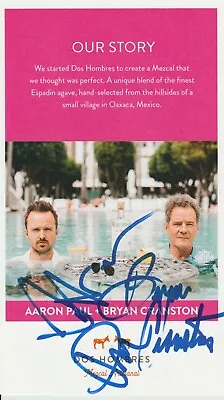 Bryan Cranston & Aaron Paul Signed Dos Hombres Advertising Card • $249.99