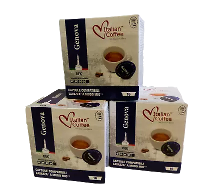 £15.99 • Buy Lavazza A Modo Mio Compatible Capsules - Genova Decaf Triple Pack (48 Pods)