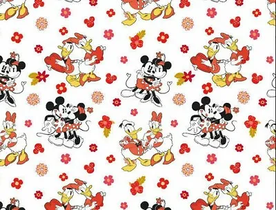 Fat Quarter Disney Fabric  Mickey Mouse & Friends  Minnie Daisy Donald Duck Love • $2.99