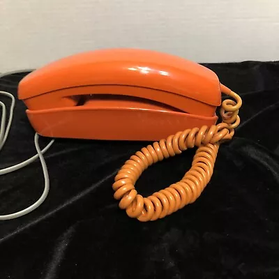 Retro Orange Trim Line Push Button Telephone 70S • $18
