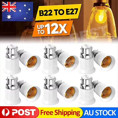 UP12x B22 To E27 Light Socket Adapter Bayonet Lamp Base To Edison E27 Bulb Screw • $9.95