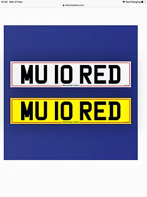 MAN UTD / Marcus RASHFORD Football Fans Brilliant Car Registration Number • £975