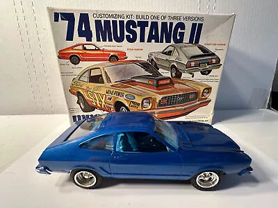 MPC 1974 Ford Mustang II Blue 1:25 Scale Model Built + Original Box • $9.99