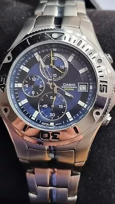 Working Casio Quartz Chronograph WR 200M Date Indicator Japan Mov't MTD 1057 • £30