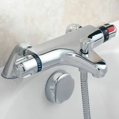 £46.99 • Buy Bathroom Thermostatic Bath Shower Mixer Taps Valve Exposed Bar Tap Brass Chrome