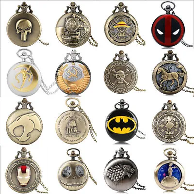 Steampunk Vintage Quartz Pocket Watch With 80cm Chain For Women Men Kids Watches • $7.78