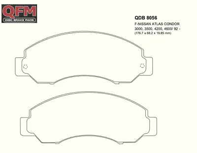 Db8056 Qfm Super X Brake Pads Suit Nissan Atlas • $67.50