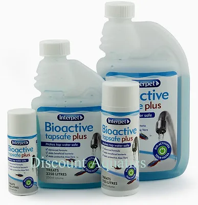 Interpet Bioactive Tap Safe Plus 50-125-250-500ml Aquarium Fish Tank Chlorine • £8.95