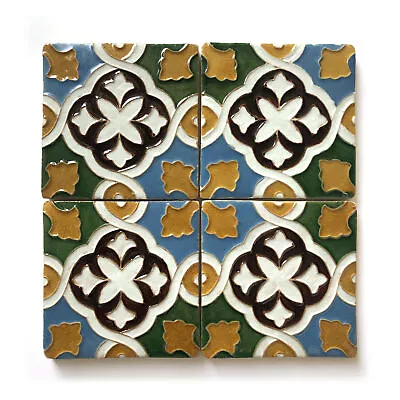 Solar Antique Tiles | Hispano-Moorish 16th Century Repro Ceramic 5x5 In Glossy • $64.80