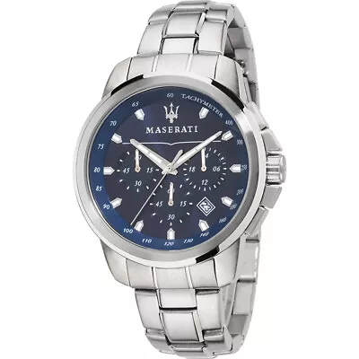 Maserati Successo Silver Stainless Steel Case & Blue Dial Men Watch. R8873621002 • $154