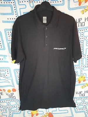 Mclaren Polo Shirt Size Large F1 Racing With Lower Back Print Black • £20.60