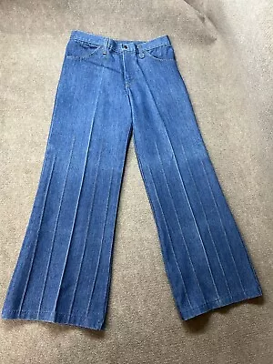 Vintage 70s Jeans 34x31 Blue Disco Hippie Sears Put On Shop Pants Festival Skate • $34.99