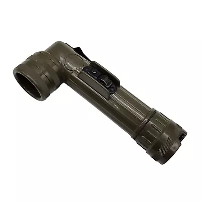 U.S Military Issue ANGLE HEAD Green Flashlight Fulton MX-991/U U.S.A Blue Filter • $13.55