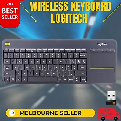 Logitech Wireless Keyboard K400 Plus PC-to-TV Control Touch Pad Mouse Combo AU • $75.66