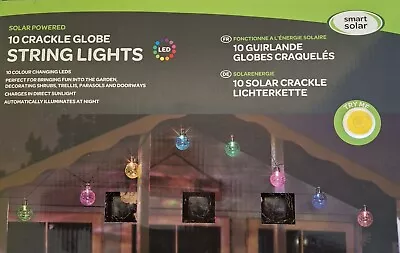 Smart Garden Solar-powered Multicoloured Crackle Globe 10 LED String Lights • £12