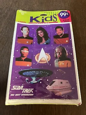 $4.99 • Buy Star Trek Stickers Hallmark The Next Generation Vintage 1993 Nos Small Rip