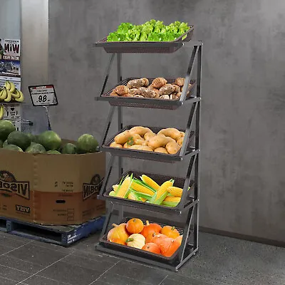  Retail Display Rack Five-tier Basket Market Merchandiser Fruit Vegetable Shelf  • $138.60