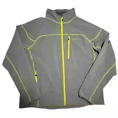 Eddie Bauer 2XL Green Gray First Ascent Full Zip Jacket Stretchy Reflective • $19.99