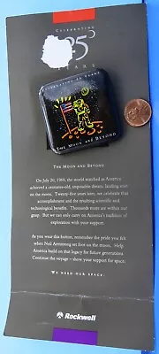 NASA Rockwell International BUTTON / PIN Vtg MOON & Beyond 25 Years APOLLO 11 • $9.99